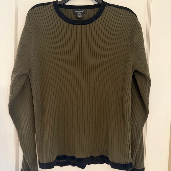 Guess Sweaters - Vintage 100% Cotton Olive Guess Jeans Sweater
